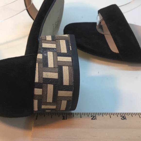 Sacha London Black Suede Sandals with Multi-color Heel Size 7 - Picture 8 of 12